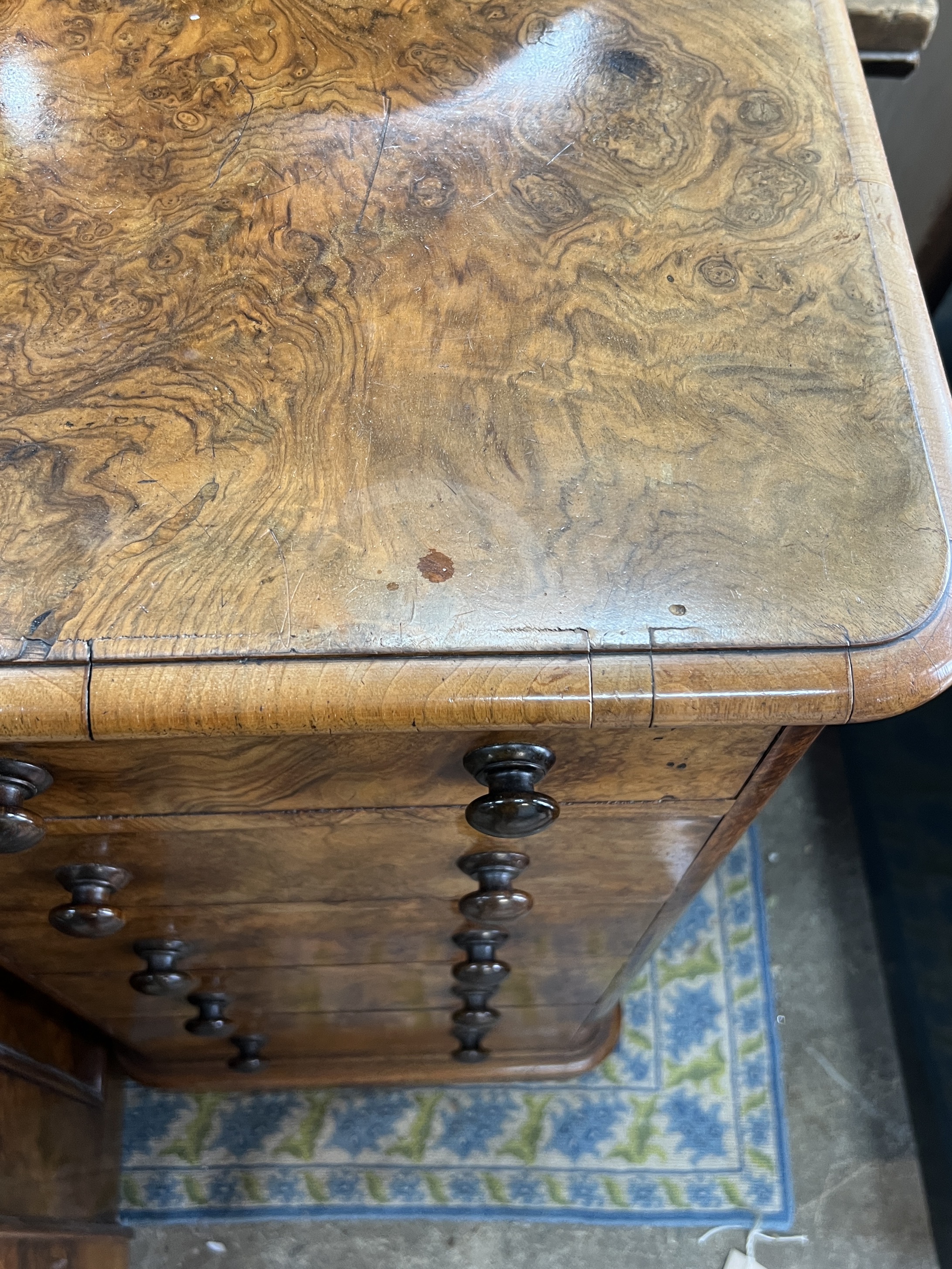 A large Victorian walnut duchess dressing table, width 154cm, depth 50cm, height 168cm